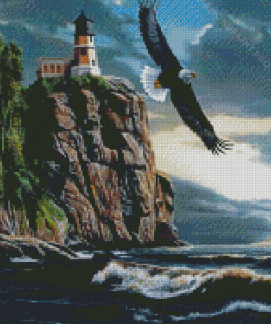Aesthetic Lighthouse Eagle Diamond Painting
