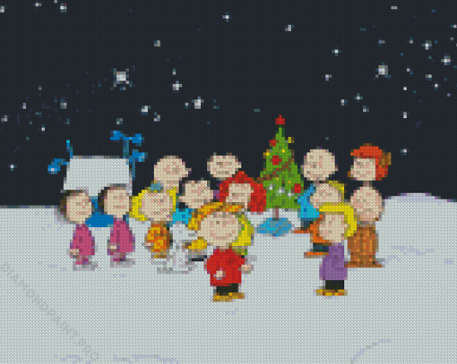 Aesthetic Peanuts Christmas Characters Diamond Painting
