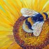 Aesthetic Sunflower And Bee Diamond Painting