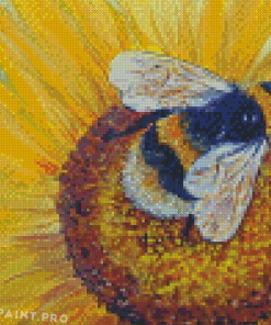 Aesthetic Sunflower And Bee Diamond Painting