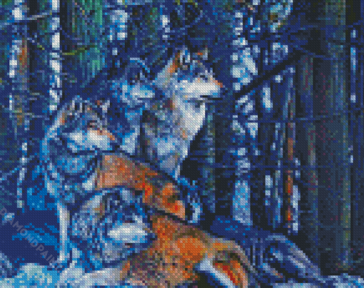 Aesthetic Wolf Pack Diamond Painting