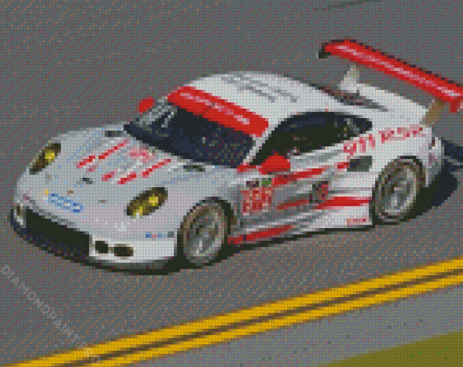 Aesthetic Porsche Race Illustration Diamond Painting