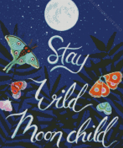 Aesthetic Stay Wild Moon Child Poster Diamond Painting