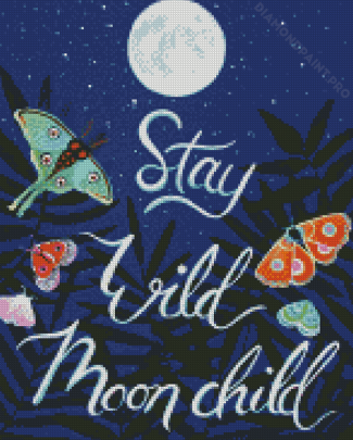 Aesthetic Stay Wild Moon Child Poster Diamond Painting