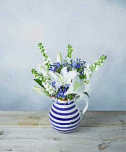 Blue And White Lilies In Jug Diamond Painting