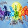 Colorful Sun Horses Diamond Painting