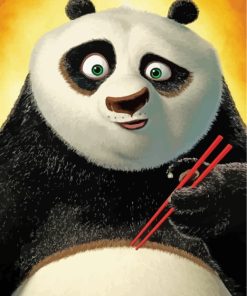 Kung Fu Panda With Chopsticks Diamond Painting