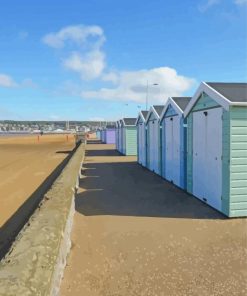 Weston Super Mare Beach Huts Diamond Painting