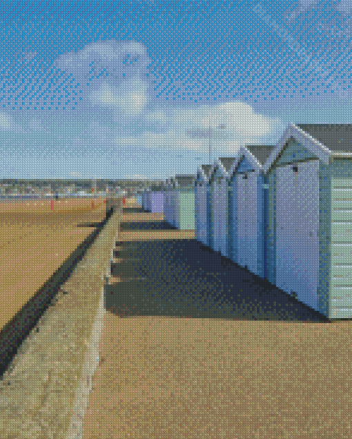 Weston Super Mare Beach Huts Diamond Painting