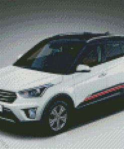 White Hyundai Creta Car Diamond Painting