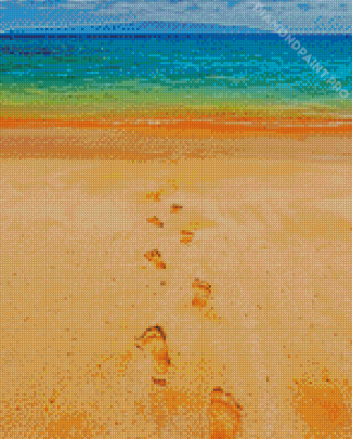 Wonderful Footprints In The Sand Diamond Painting
