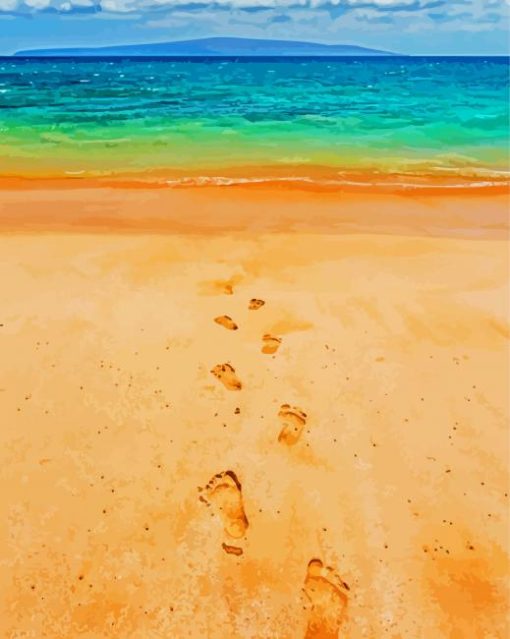 Wonderful Footprints In The Sand Diamond Painting