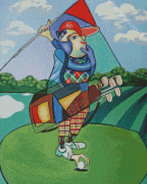 Abstract Golf Player Diamond Painting