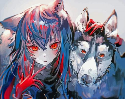 Anime Wolf Girl Art Diamond Painting
