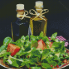 Basil Salad And Oil Bottles Diamond Painting