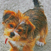 Beige And Brown Shorkie Dog Diamond Painting