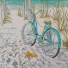 Blue Bike Sand Dunes Diamond Painting