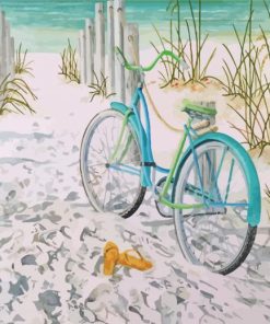 Blue Bike Sand Dunes Diamond Painting