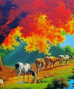 Boy Grazing Cows By Paul Detlefsen Diamond Painting