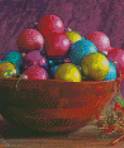 Christmas Ornaments In Bowl Diamond Painting