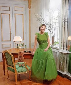 Crown Princess Victoria In Green Dress Diamond Painting
