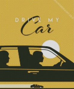 Drive My Car Poster Illustration Diamond Painting