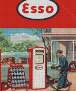 Esso Gas Station Diamond Painting