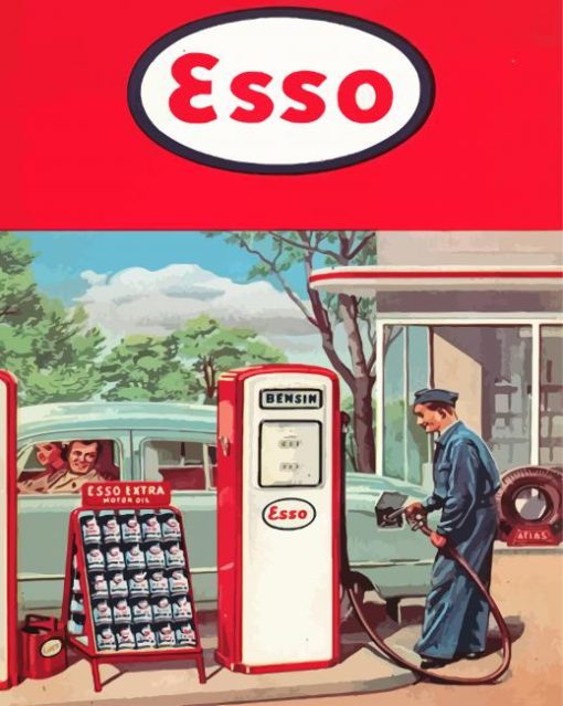 Esso Gas Station Diamond Painting