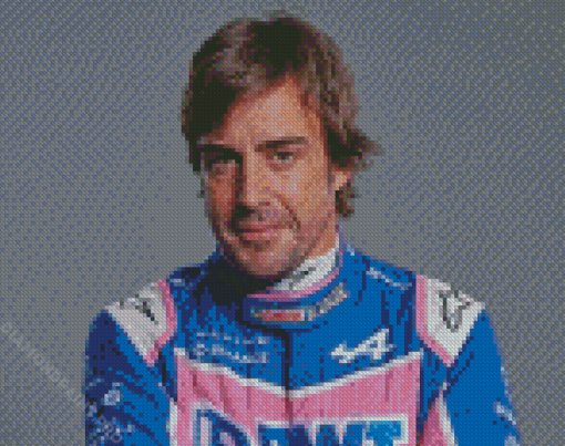 Fernando Alonso Formula One Driver Diamond Painting