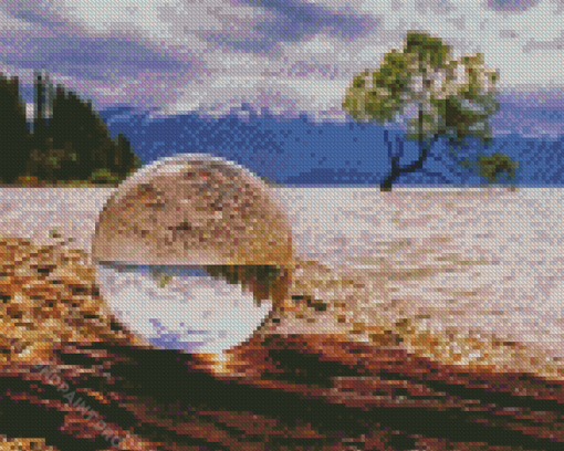 Lake Glass Globe Reflection Diamond Painting