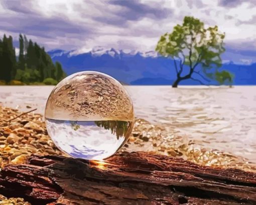 Lake Glass Globe Reflection Diamond Painting