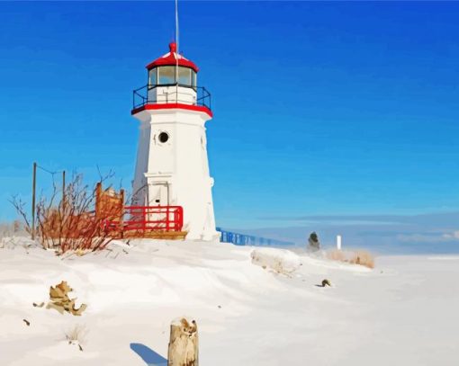 Michigan Mackinac Island Lighthouse Diamond Painting