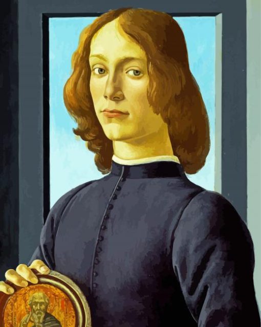 Portrait Of A Young Man Holding A Roundel Botticelli Diamond Painting