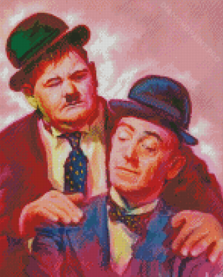 Stan And Ollie Characters Art Diamond Painting