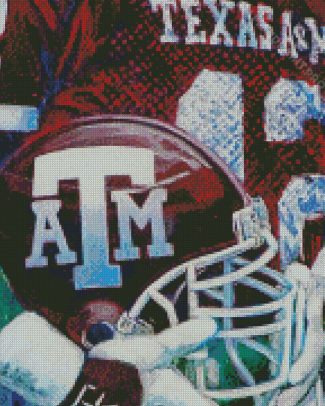 Texas A M Aggies Football Helmet Art Diamond Painting