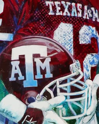 Texas A M Aggies Football Helmet Art Diamond Painting