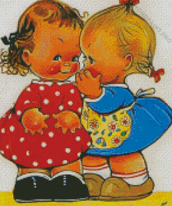 Two Little Girls By Mabel Lucie Attwell Diamond Painting