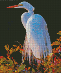 White Egret Bird Art Diamond Painting