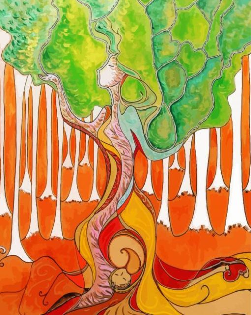 Abstract Female Tree Art Diamond Painting