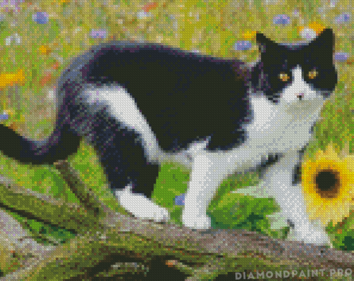 Aesthetic Cute Tuxedo Cat Diamond Painting