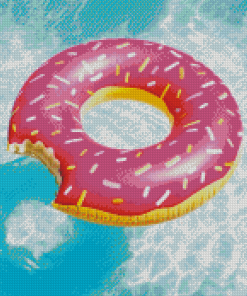Aesthetic Pink Donut In Pool Diamond Painting