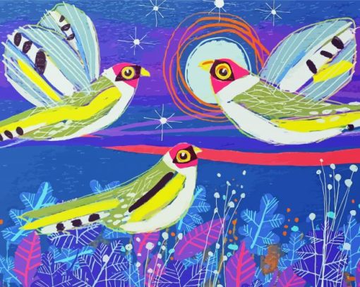 Aesthetic Three Birds Art Diamond Painting