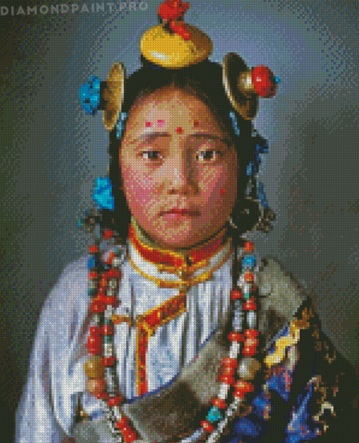 Aesthetic Tibet Girl Diamond Painting