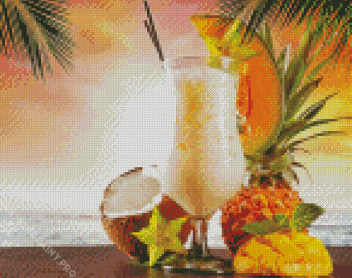 Aesthetic Tropical Drinks Art Diamond Painting