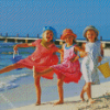 Cute Children On Beach Diamond Painting