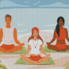 Meditation Beach Illustration Diamond Painting