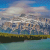 Two Jack Lake With Snowy Mountains Diamond Painting