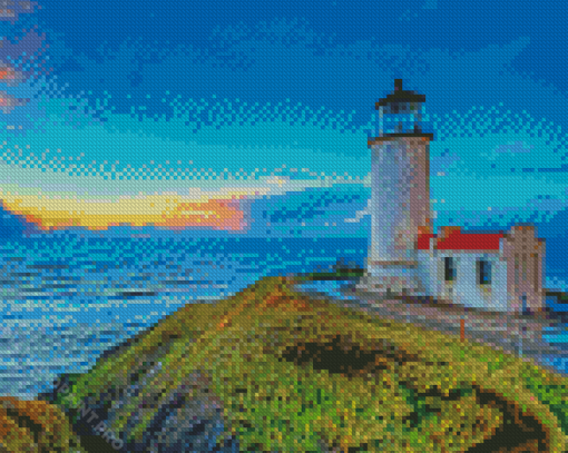 Winter Sunset At The North Head Lighthouse Diamond Painting