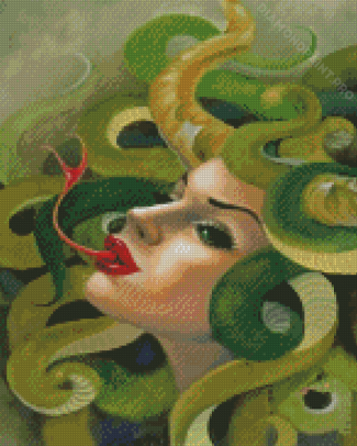 Woman With Snake Tongue Diamond Painting