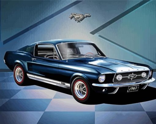 67 Mustang Fastback Car Art Diamond Painting